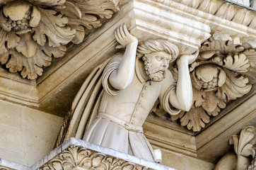 Sticker - Sculpture at the Church of the Holy Cross facade, Lecce