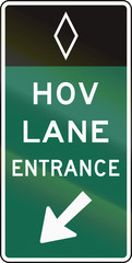 Fototapete - United States MUTCD road sign - HOV sign