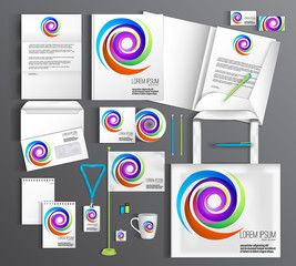 Corporate Identity set with abstract ornament.