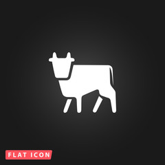 Fototapete - Cow flat icon