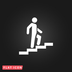 Fototapete - Man on Stairs going up symbol