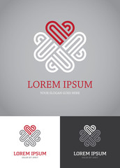 Wall Mural - geometric heart logo