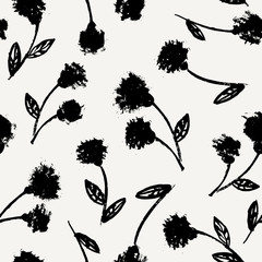 Poster - hand drawn floral seamless pattern