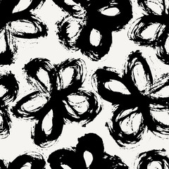 Poster - hand drawn floral seamless pattern