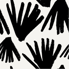 Poster - hand drawn leaves seamless pattern