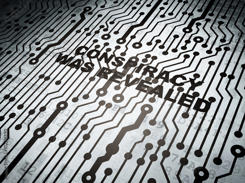 Fotografie, Obraz Political concept: circuit board with Conspiracy Was Revealed