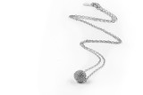 Fototapeta  - Silver necklace isolated on the white background