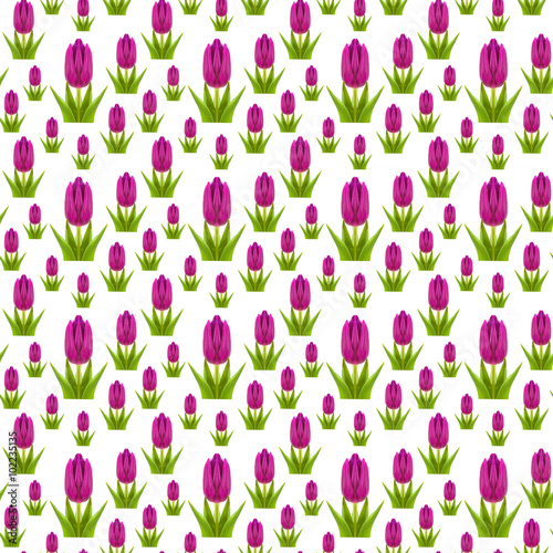 pattern of pink and purple tulips