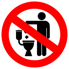 No Littering In Toilet Sign