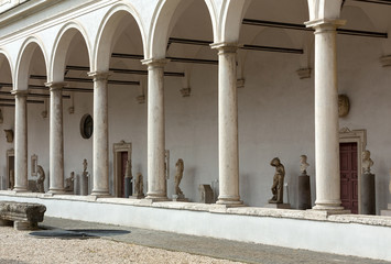 Wall Mural - Corridor in the baths of Diocletian (Thermae Diocletiani) in Rome. Italy