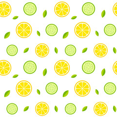 Wall Mural - Seamless lemon and cucumber pattern