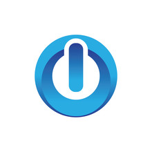 Blue Texture Power Button Icon