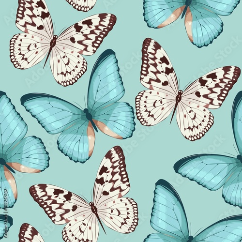 Naklejka dekoracyjna Colorful butterflies seamless