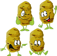 Wall Mural - potato cartoon isolated on white background