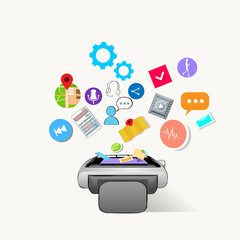 Poster - Smart Watch Technology Electronic Device Apps Icons Set Collection Flat Vector Illustration