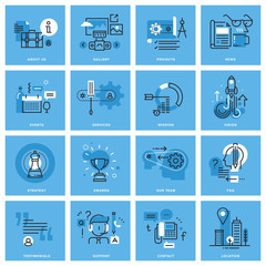 Poster - set of basic thin line concept icons for website, mobile website and app design, easy to use and hig