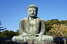 The Great Amida Buddha Of Kamakura (Daibutsu) In The Kotoku-in Temple