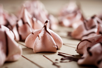 Pink meringues