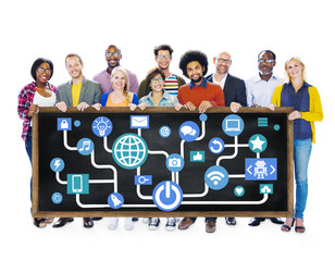 Wall Mural - Global Communications Social Networking Togetherness Community O