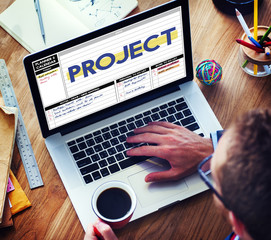 Wall Mural - project strategy management task plan concept