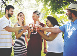 Wall Mural - Friends Friendship Outdoor Dining People Concept