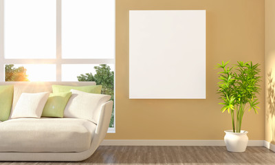 Wall Mural - 3D Rendering of Interior Living Room 