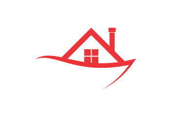 red house icon vector illustration logo