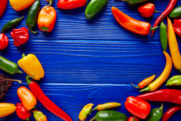 Mexican hot chili peppers colorful mix