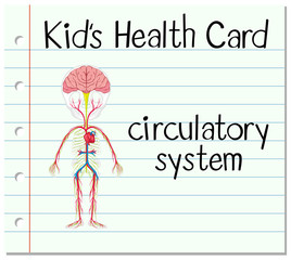 Health card with circulatory system