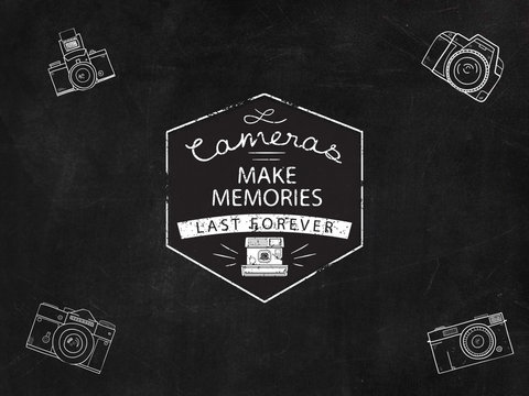 Vintage Quote Cameras Make Memories Last Forever, Vector illustration