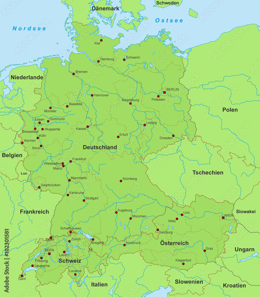 Karte Schweiz österreich Deutschland
