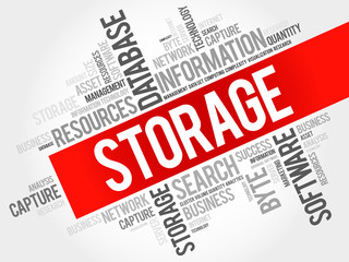 Aufkleber - Storage word cloud, business concept