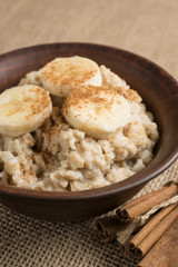 Sticker - Oatmeal with banana sprinkled ground cinnamon