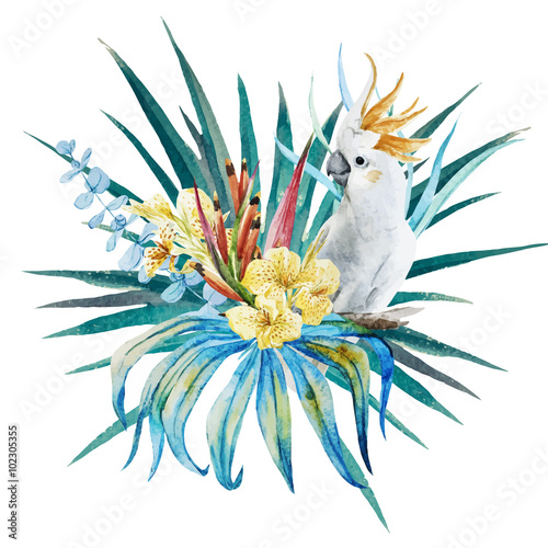 Tropical floral composition