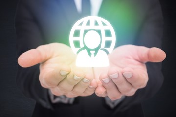 Poster - Composite image of mid section of a businessman gesturing
