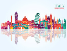 Italy Detailed Skylines. Vector Illustration