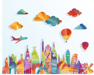 Wall Mural - Europe skyline. Vector illustration