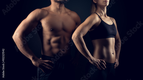 Perfectly shaped female and male upper bodies Fototapete