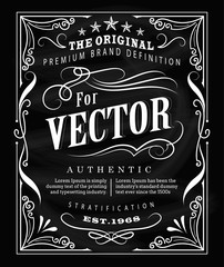 Wall Mural - Antique label typography poster vintage frame blackboard design