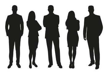 business people, set of vector silhouettes