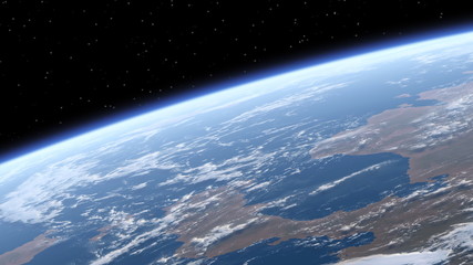 Wall Mural - flying over the earth. 3d animation. loop. ultra hd. 3840x2160.