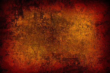 Wall Mural - grunge abstract orange background with stains close up