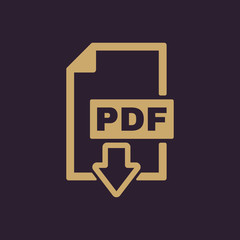 Poster - The PDF icon. File format symbol. Flat