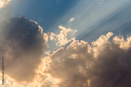 Naklejka dekoracyjna colorful dramatic sky with cloud at sunset