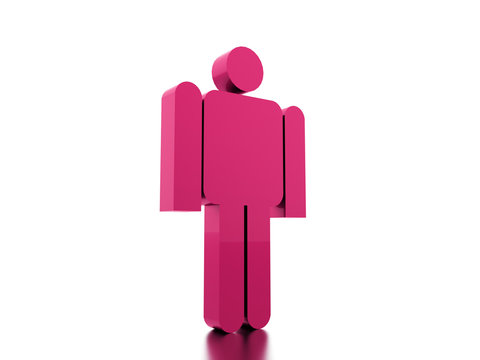 Abstract man figure rendered on white background