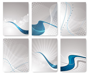 Poster - set of abstract flyer design, brochure or corporate banner. vector illustration.
