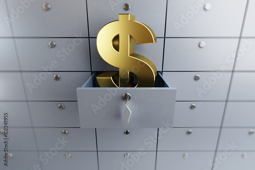 Fotografía opened empty bank deposit cell dollar sign