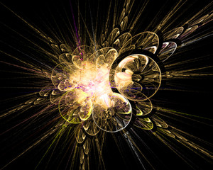 Abstract fractal design. Bubbles explosion.