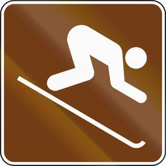 Wall Mural - United States MUTCD guide road sign - Downhill skiing