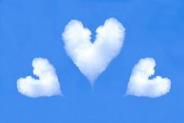 Wall Mural - Heart clouds in the blue sky